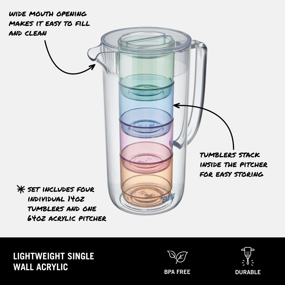 Lagoon Pitcher with Stackable Tumbler
