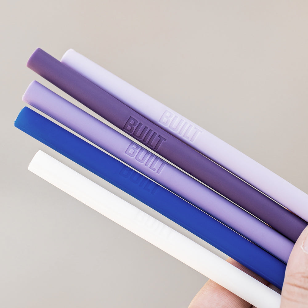 Silicone Straw Set with Cleaner