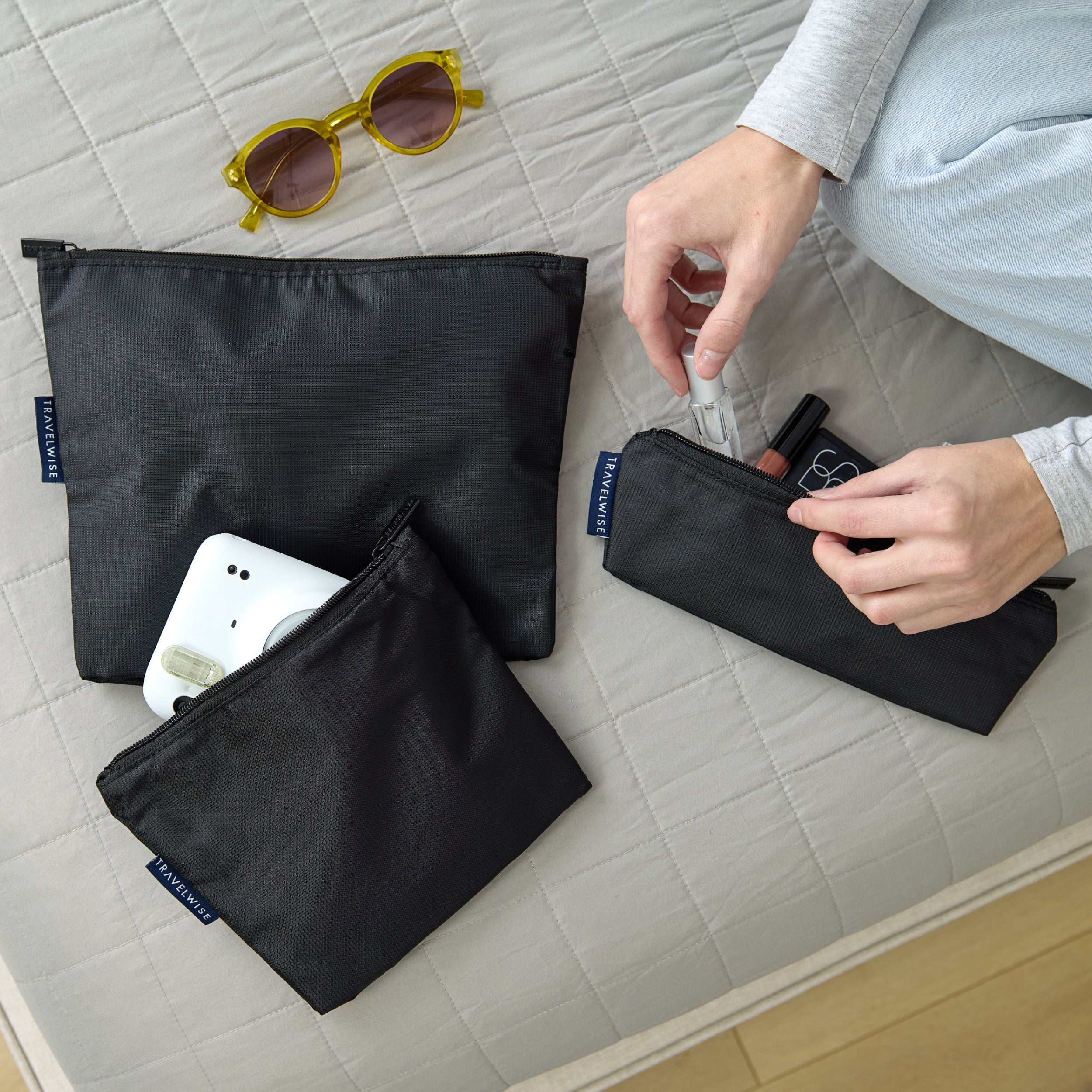 TravelWise 3 Piece Top Zip Pouch Set