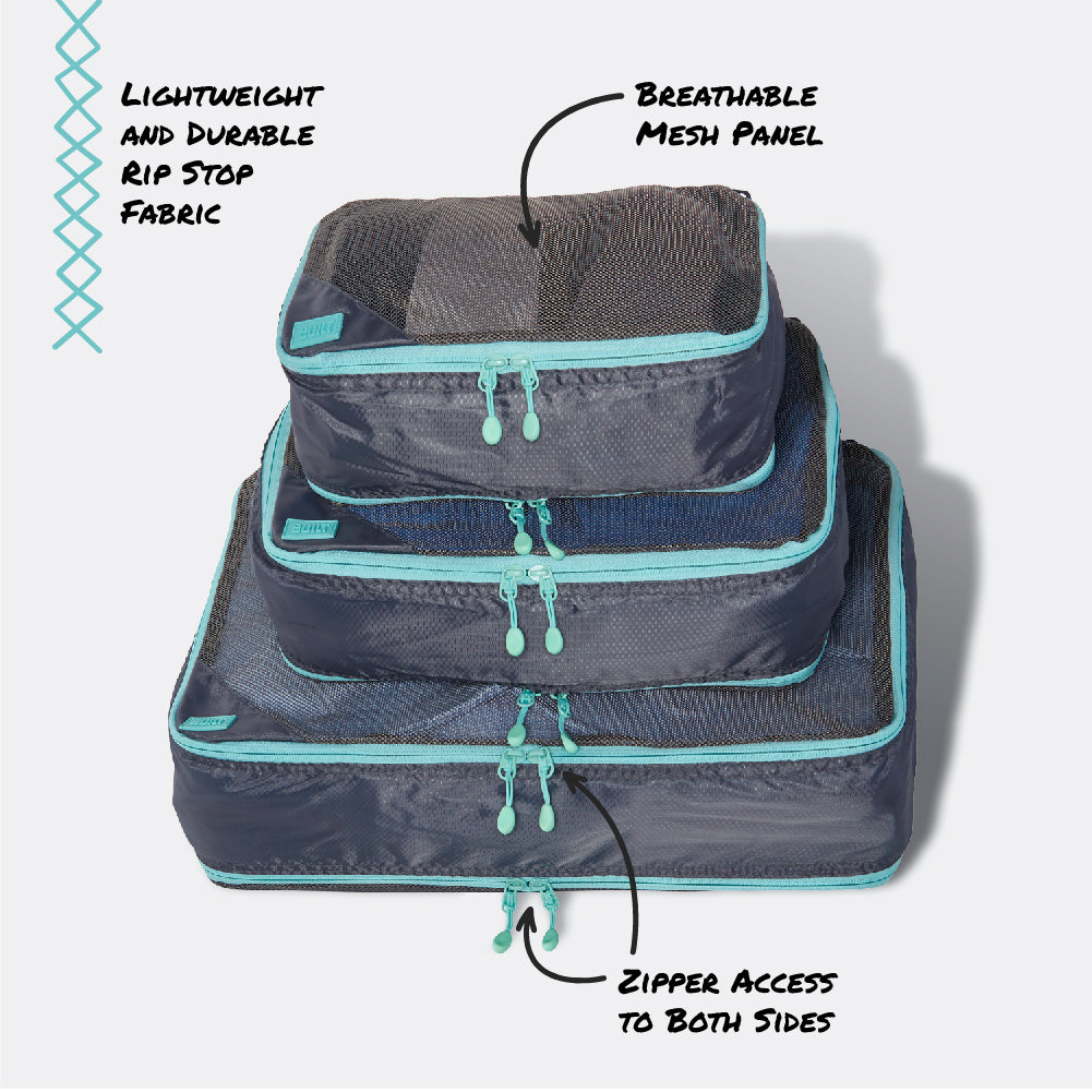 Double Zip Packing Travel Cube 3 Piece Set