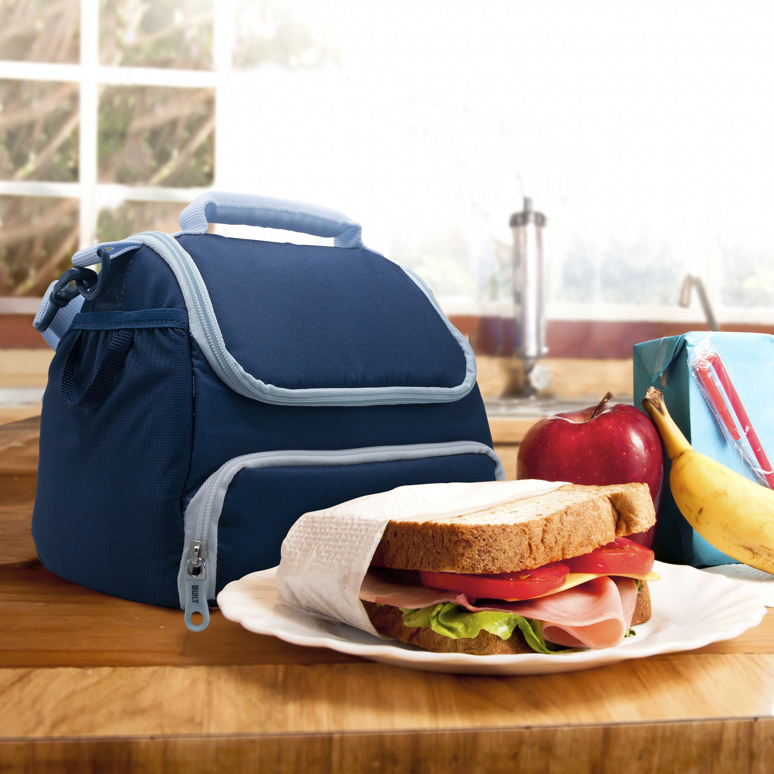 Bentgo Bag - Insulated Lunch Box Bag Keeps Food Cold on The Go - Blue