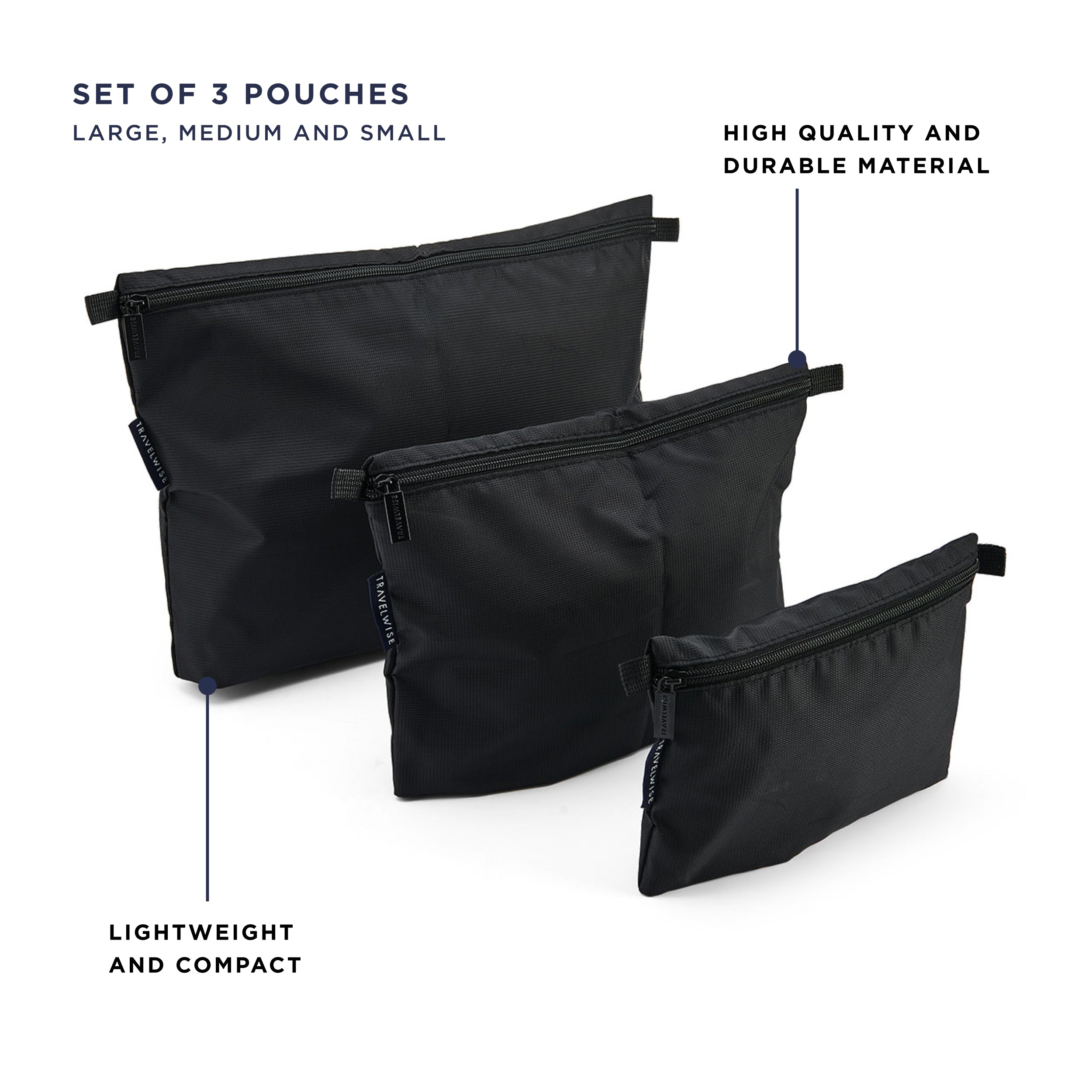 TravelWise 3-Piece Pouch Set