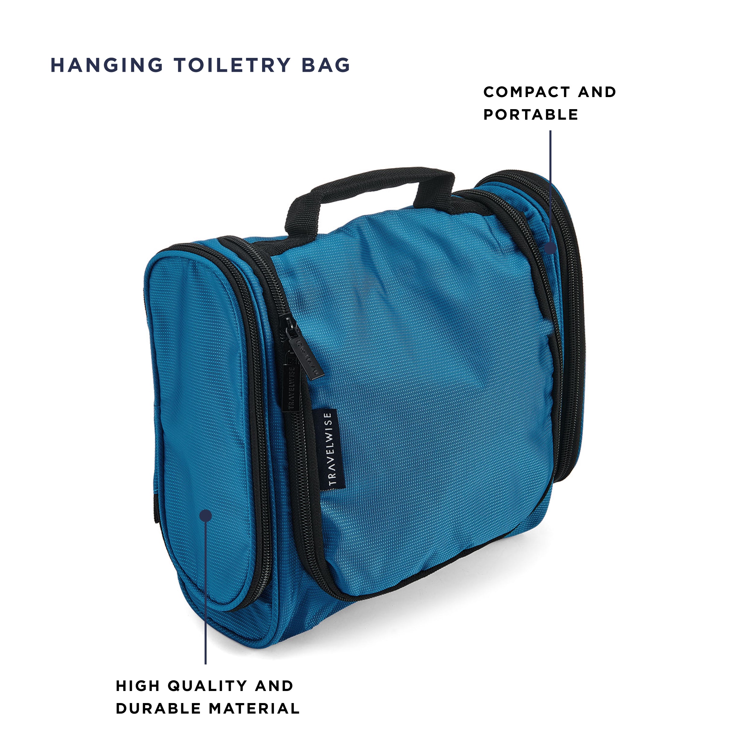 compact toiletry bag for travel TravelWise Hanging Toiletry Bag, Travel Toiletry Organizer, Blue