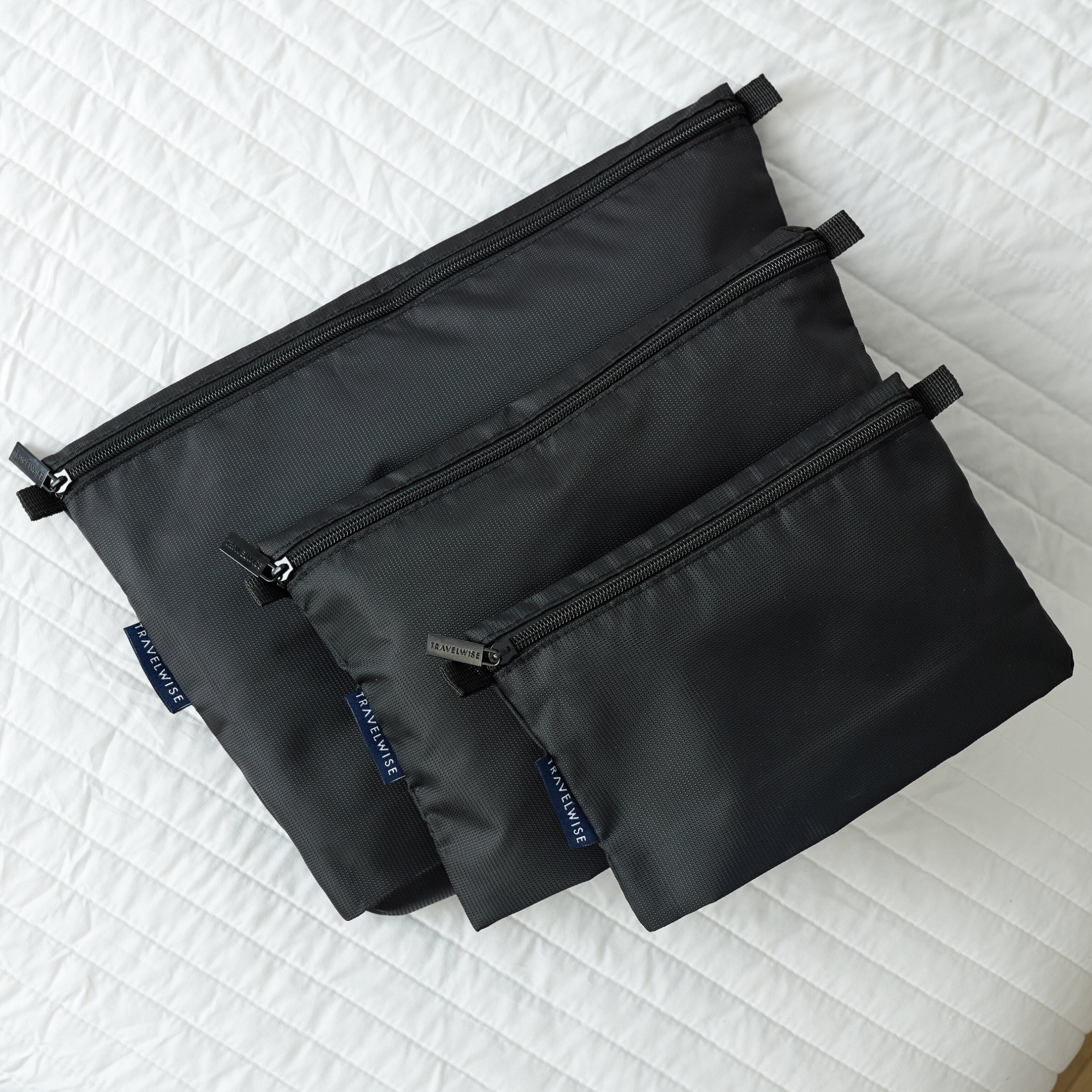 TravelWise 3 Piece Top Zip Pouch Set