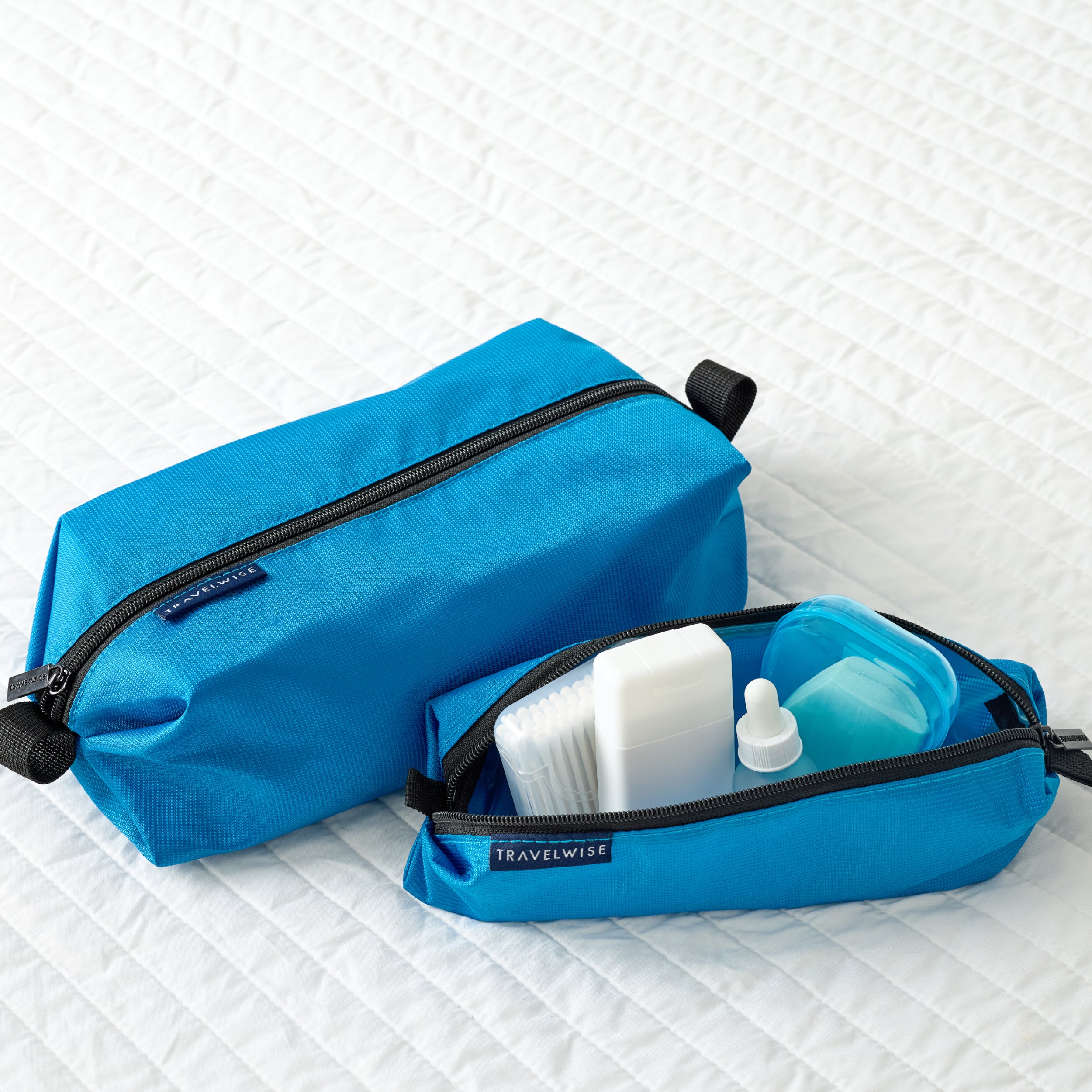 TravelWise 2-Piece Wrap Around Zip Toiletry Bag Set