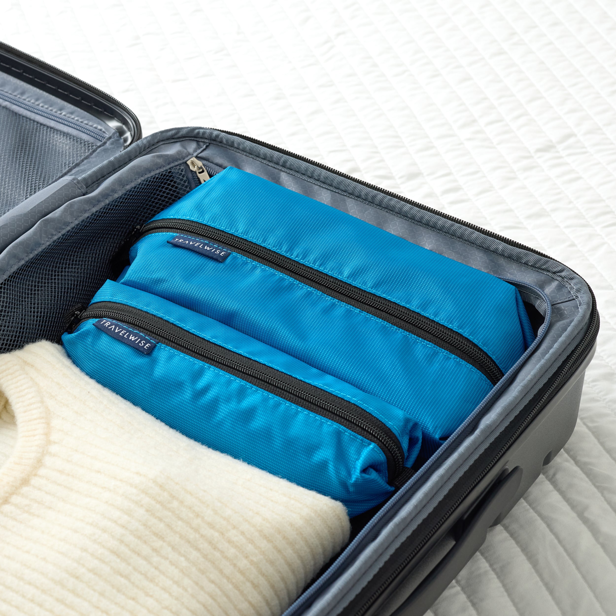 TravelWise 2-Piece Wrap Around Zip Toiletry Bag Set