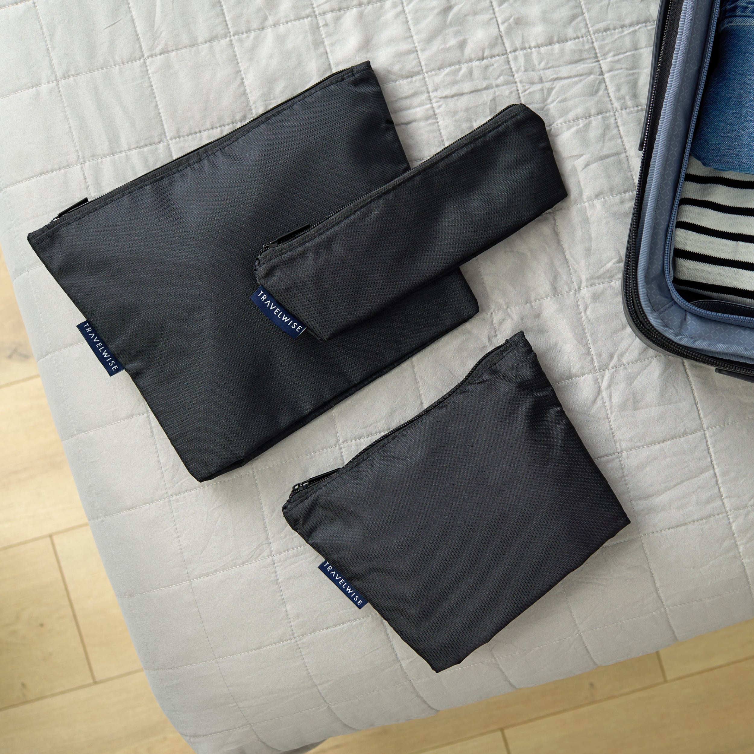 TravelWise 3 Piece Top Zip Pouch Set