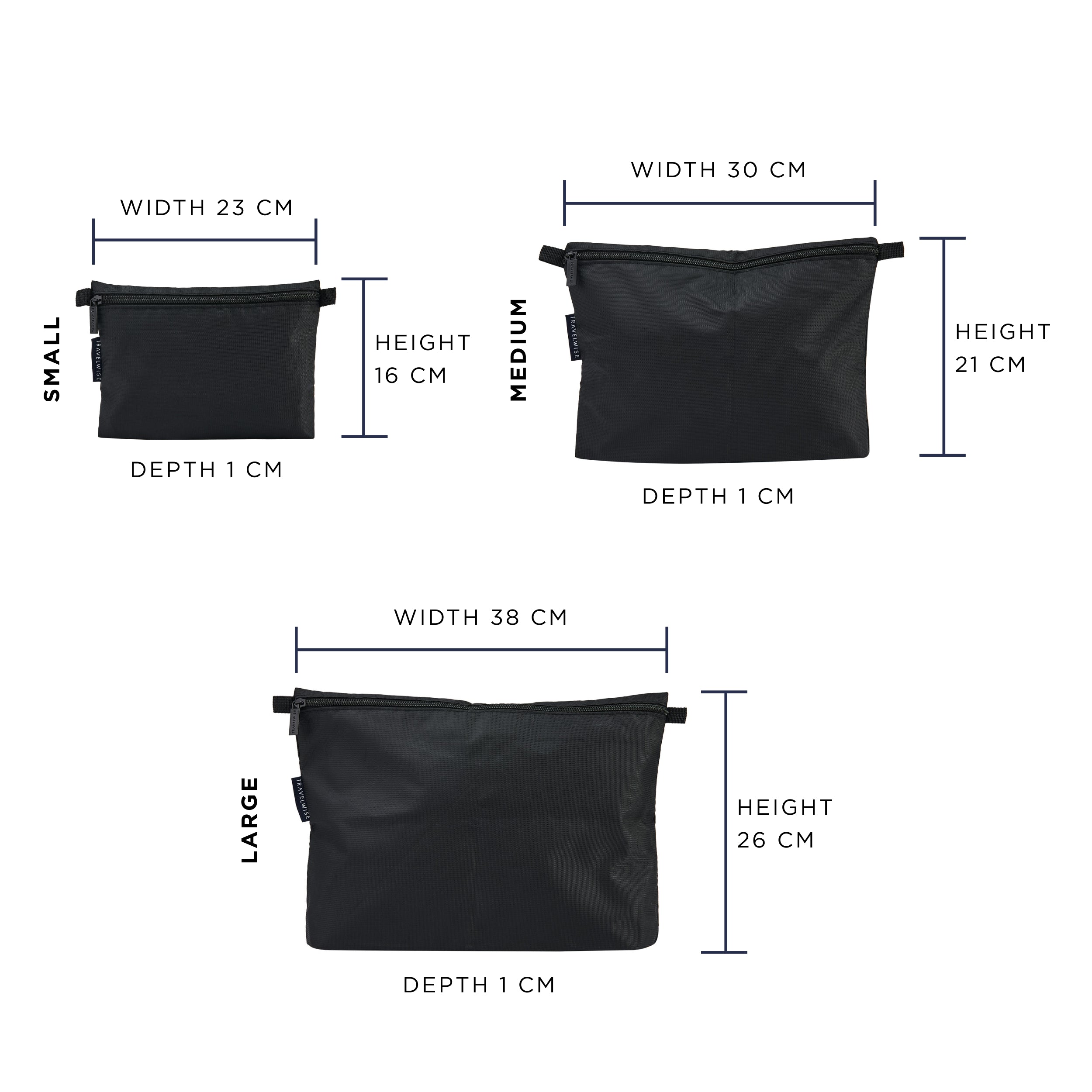 TravelWise 3-Piece Pouch Set