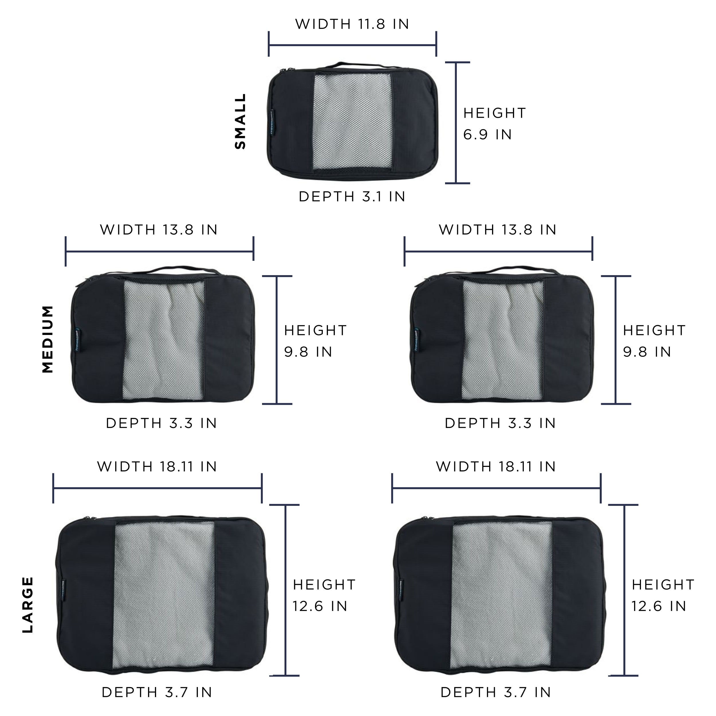 TravelWise Packing Cubes 5-Piece Set