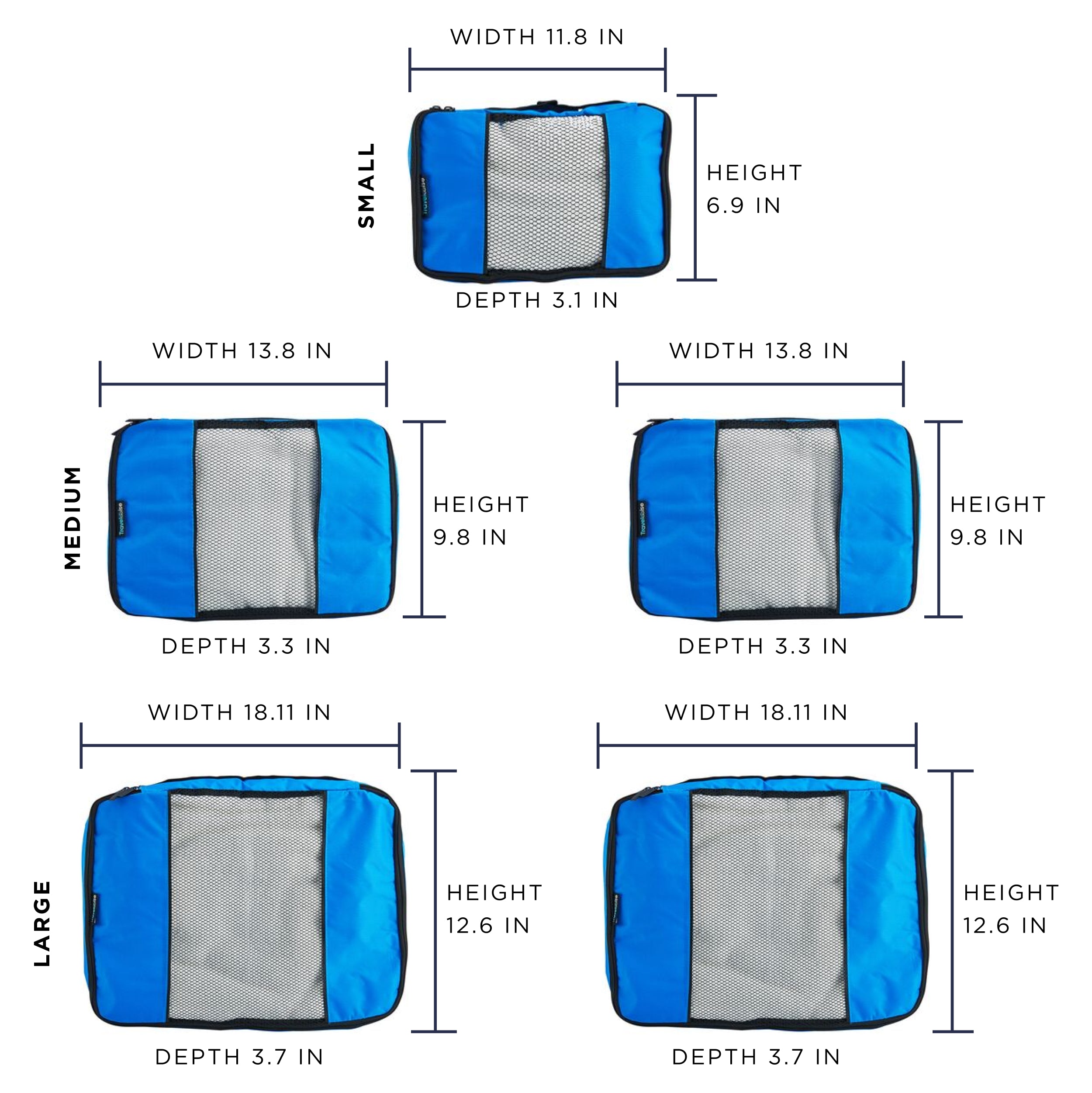 TravelWise Packing Cubes 5-Piece Set