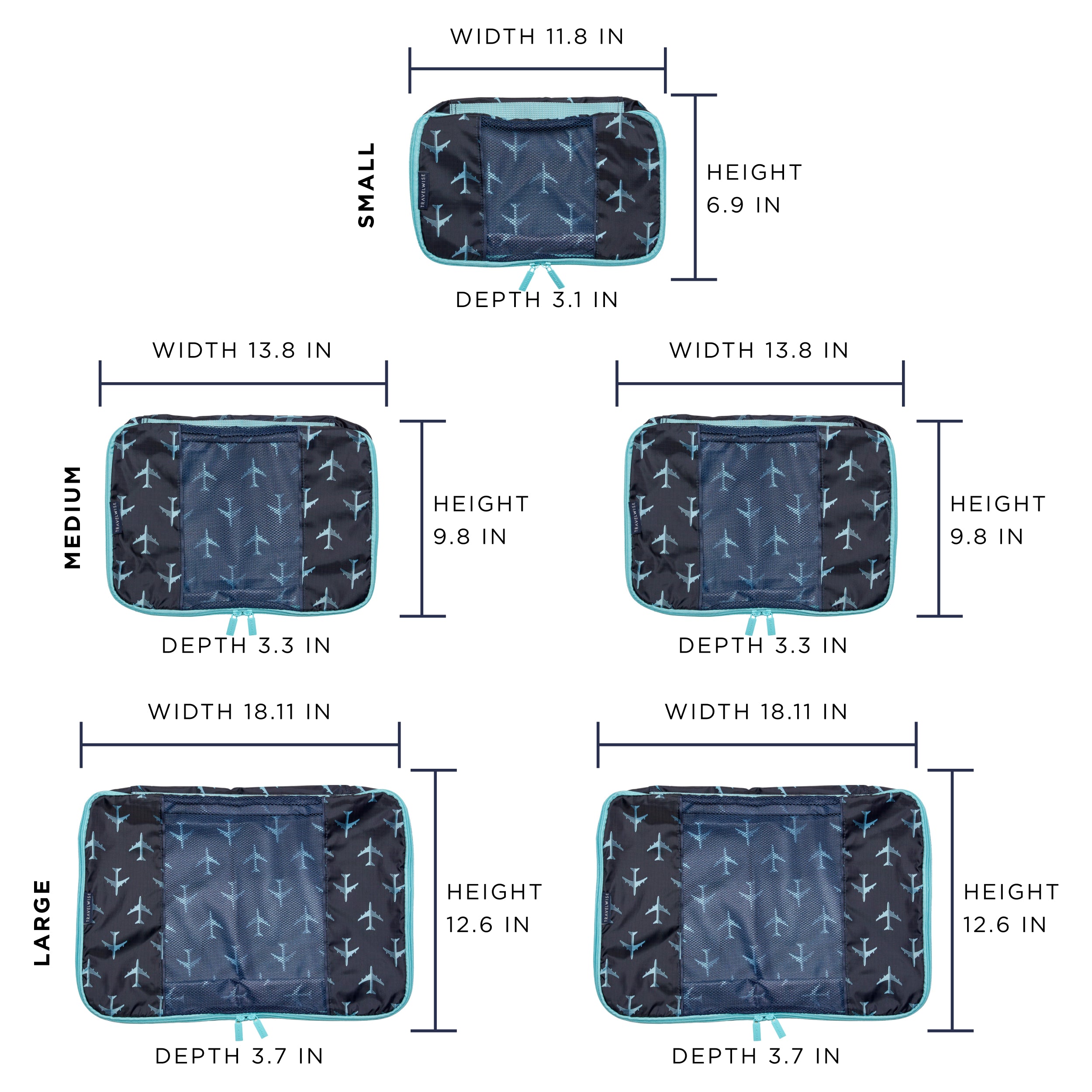 TravelWise Packing Cubes 5-Piece Set