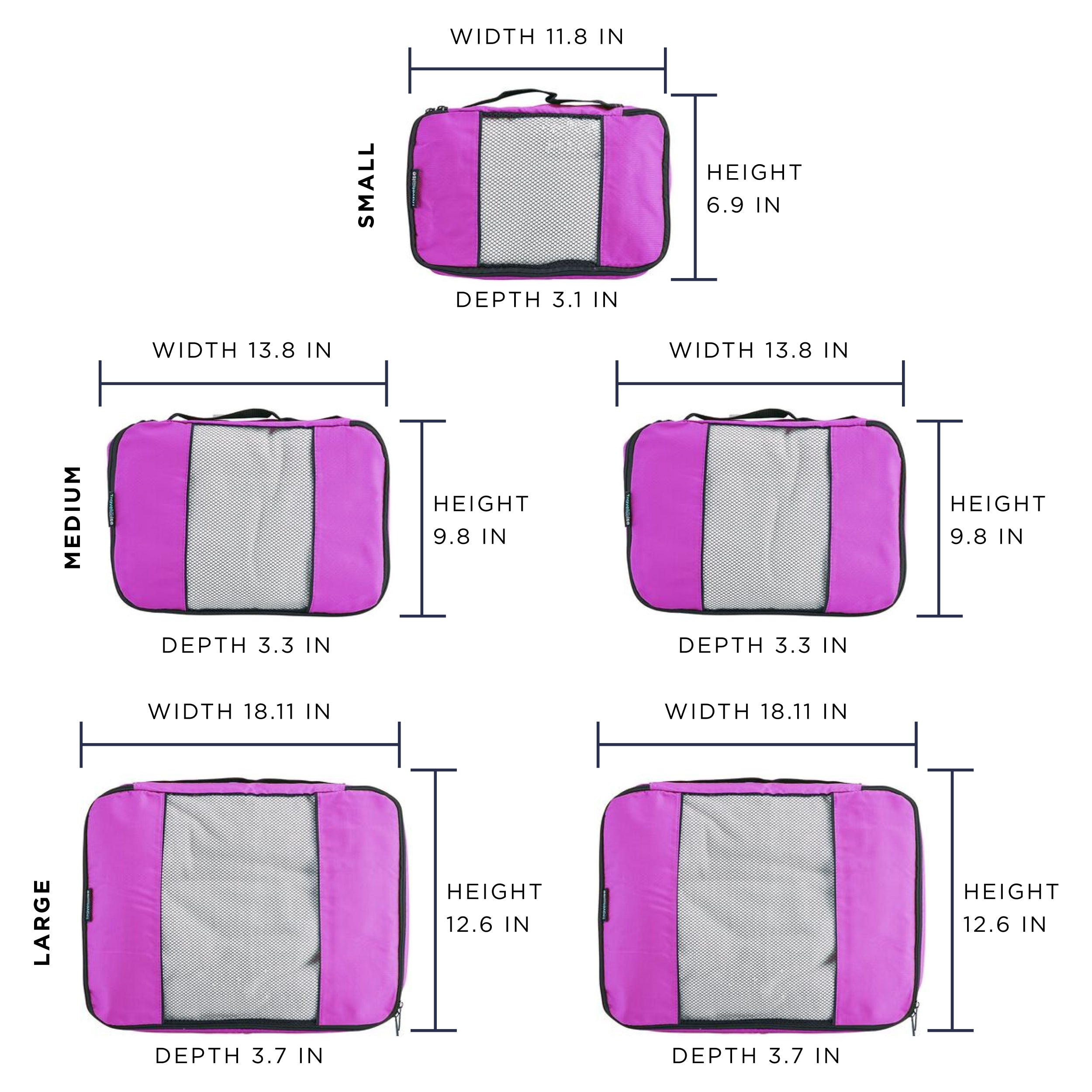 TravelWise Packing Cubes 5-Piece Set
