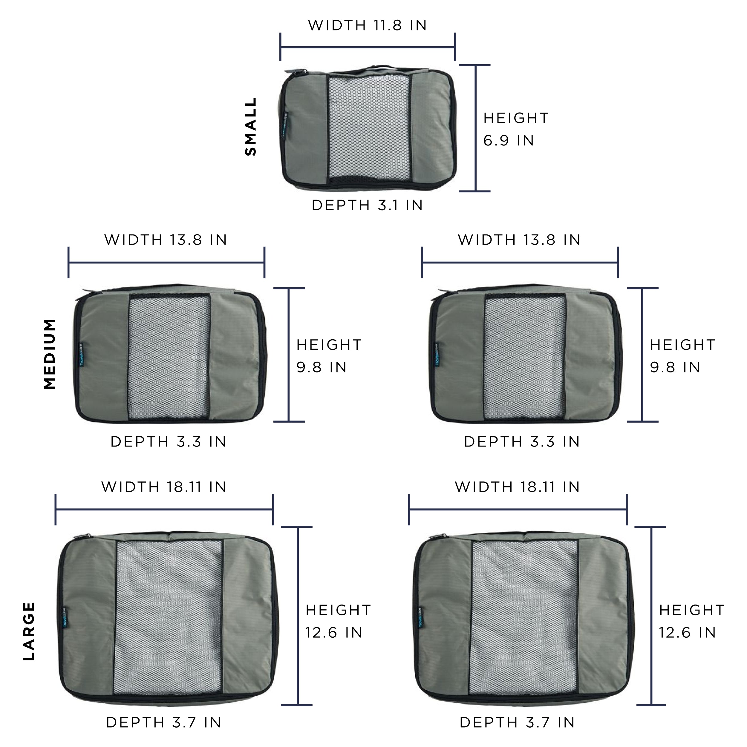 TravelWise Packing Cubes 5-Piece Set