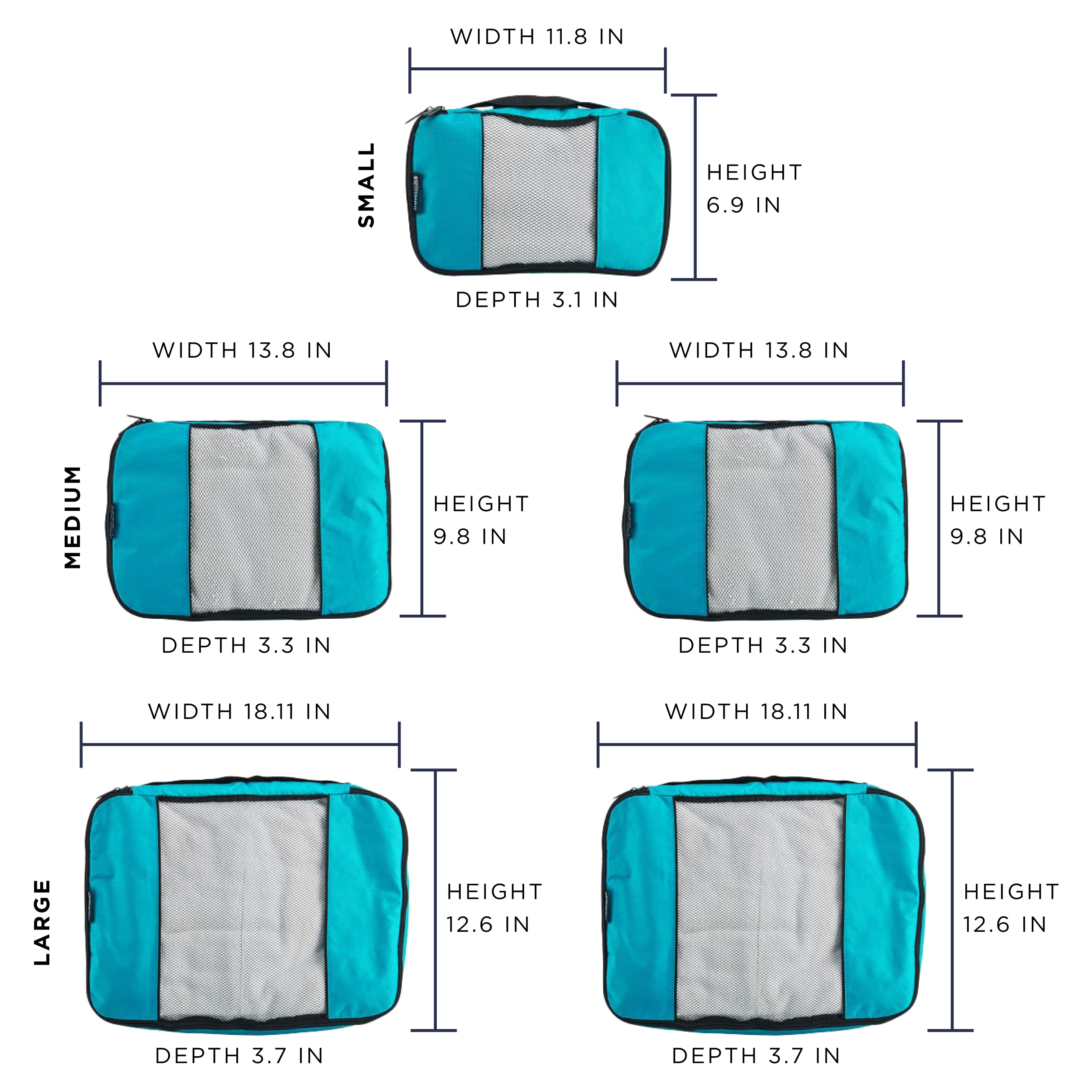 TravelWise Packing Cubes 5-Piece Set
